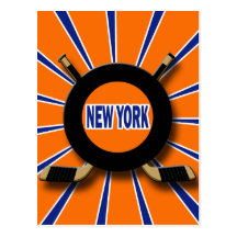 RETRO NEW YORK HOCKEY POST CARD