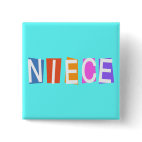 Retro Niece Square Button