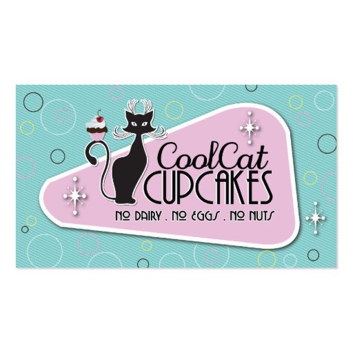 Retro - No LInes on Cupcake Business Card Templates (front side)