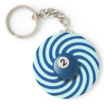 RETRO NUMBER 2 BILLIARDS BALL KEYCHAINS