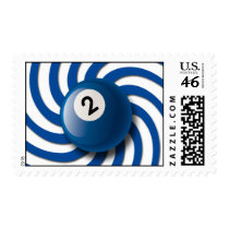 RETRO NUMBER 2 BILLIARDS BALL postage