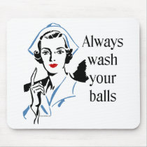 Retro Nurse Always Wash Your Balls mousepads