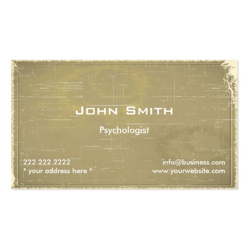 Retro Old Paper Psychologist Business Card