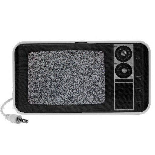 Retro Old TV with Static Screen Speaker Zazzle