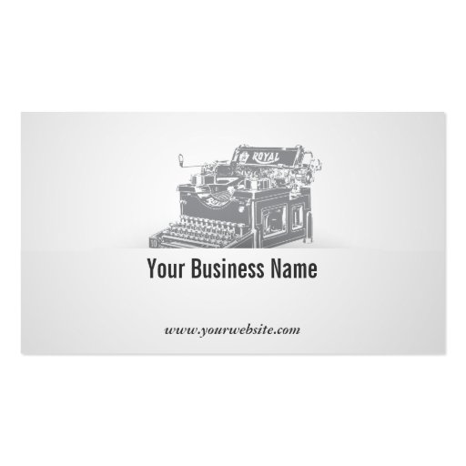 Retro Old Typewriter Writer Business Card (front side)