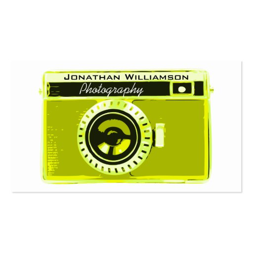 Retro Olive Camera Photography Business Cards (front side)