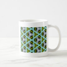 Retro Olive Green Gray Cyan Design Coffee Mug