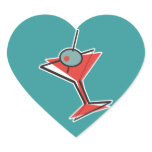 retro olive martini stickers