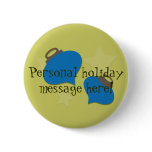 Retro Olive Ornament Christmas Pinback Button