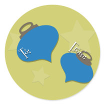Retro Olive Ornament Christmas stickers
