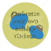 Retro Olive Ornament Christmas stickers