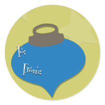 Retro Olive Ornament Christmas stickers