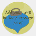Retro Olive Ornament Christmas Sticker