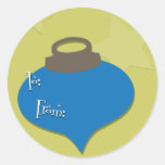 Retro Olive Ornament Christmas Sticker