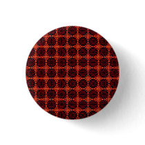 Retro Orange and Black Flower Print Button
