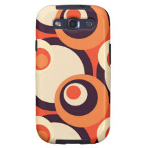 Retro Orange and Brown Fifties Abstract Art Samsung Galaxy SIII Case