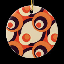 Retro Orange and Brown Fifties Abstract Art ornaments