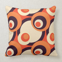 Retro Orange and Brown Fifties Abstract Art Throw Pillow
