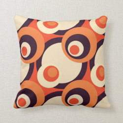 Retro Orange and Brown Fifties Abstract Art Throw Pillow