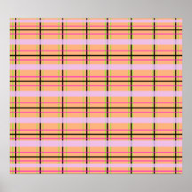 Retro orange and green plaid print