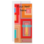 Retro orange blue squares rack card