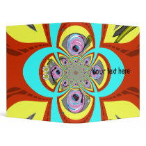 Retro orange blue turntable design binder