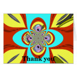 Retro orange blue turntable design greeting cards
