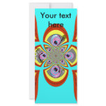 Retro orange blue turntable design rack card template