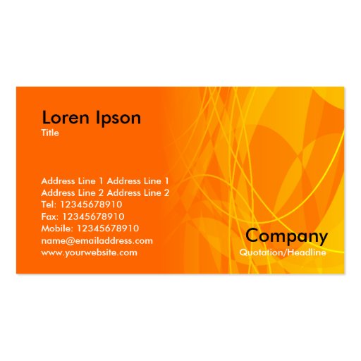 Retro Orange Business Card Templates (front side)