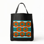 Retro orange circles on teal background bags