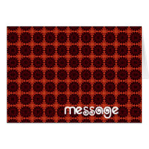 Retro Orange Flowers Message Card