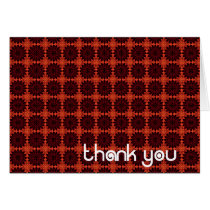 Retro Orange Flowers Thank You Card