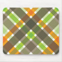 Retro Orange Green Brown Plaid Mousepad by fat_fa_tin Retro Orange Green Brown Plaid Mousepad