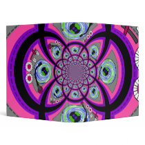 Retro orange pink and green turntable vortex binders