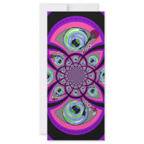 Retro orange pink and green turntable vortex custom rack cards