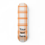 Retro orange plaid on white background skate deck