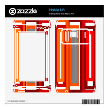 Retro orange red gray and black rectangles decal for nokia n8