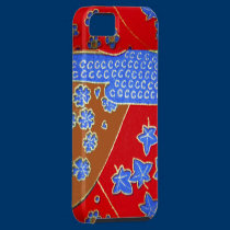 retro oriental red blue gold vintage iphone 5 case casemate cases