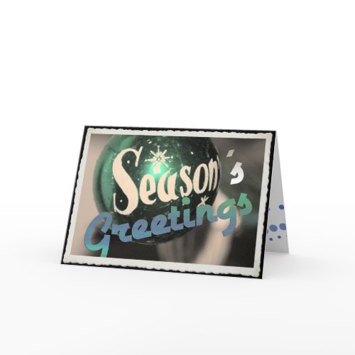 Retro Ornament Holiday Card card