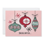 Retro Ornaments Christmas Party Invitation