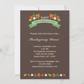 Retro Ornate Thanksgiving Dinner Invitation invitation