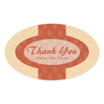 Retro Ovals Thank You Sticker - Blush