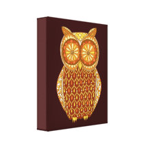 Retro Owl Art on Canvas - Ready to Hang! Gallery Wrapped Canvas