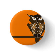 Retro Owl button (brown)