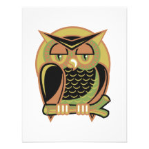 retro owl design custom invitations