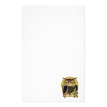 retro owl design personalized stationery