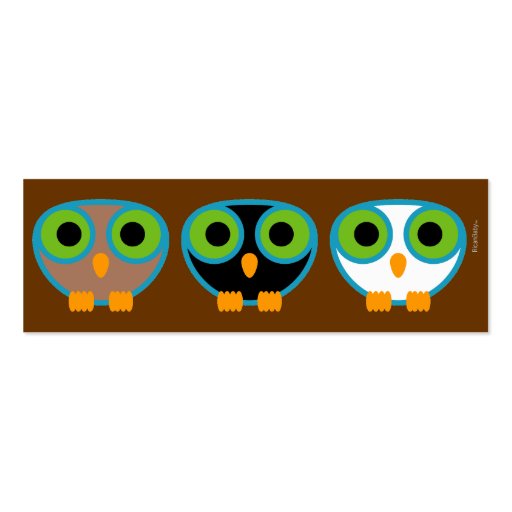 retro OWL personal mini ID card 2 Business Card (front side)