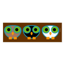 retro OWL personal mini ID card 2 Business Card