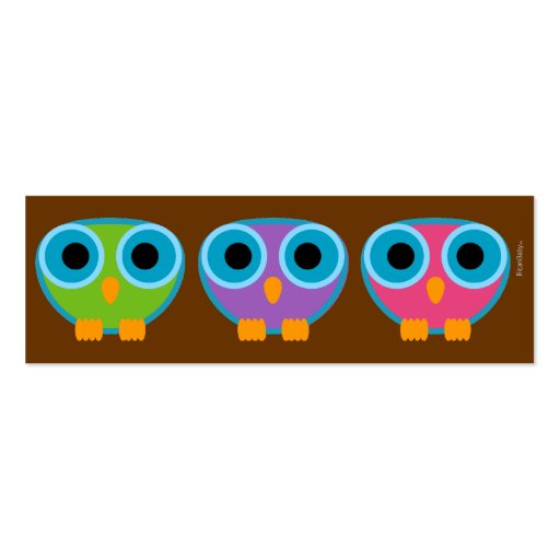 retro OWL personal mini ID card Business Card (front side)
