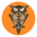 Retro Owl stickers (brown) by destructobot Retro Owl stickers (brown)